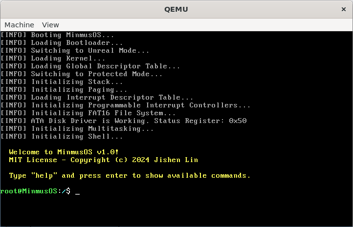 大二暑期操作系统课程设计：基于 Rust 语言和 Intel IA-32（x86）架构开发的多任务操作系统